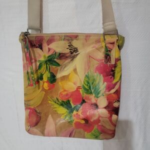 Maurizio Taiuti Tropical Crossbody Bag Purse Adjustable Strap Floral